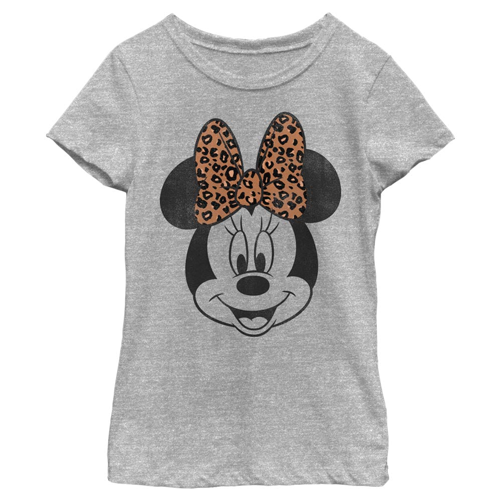 Girl's Disney Minnie Mouse Cheetah Print Bow T-Shirt product image 1