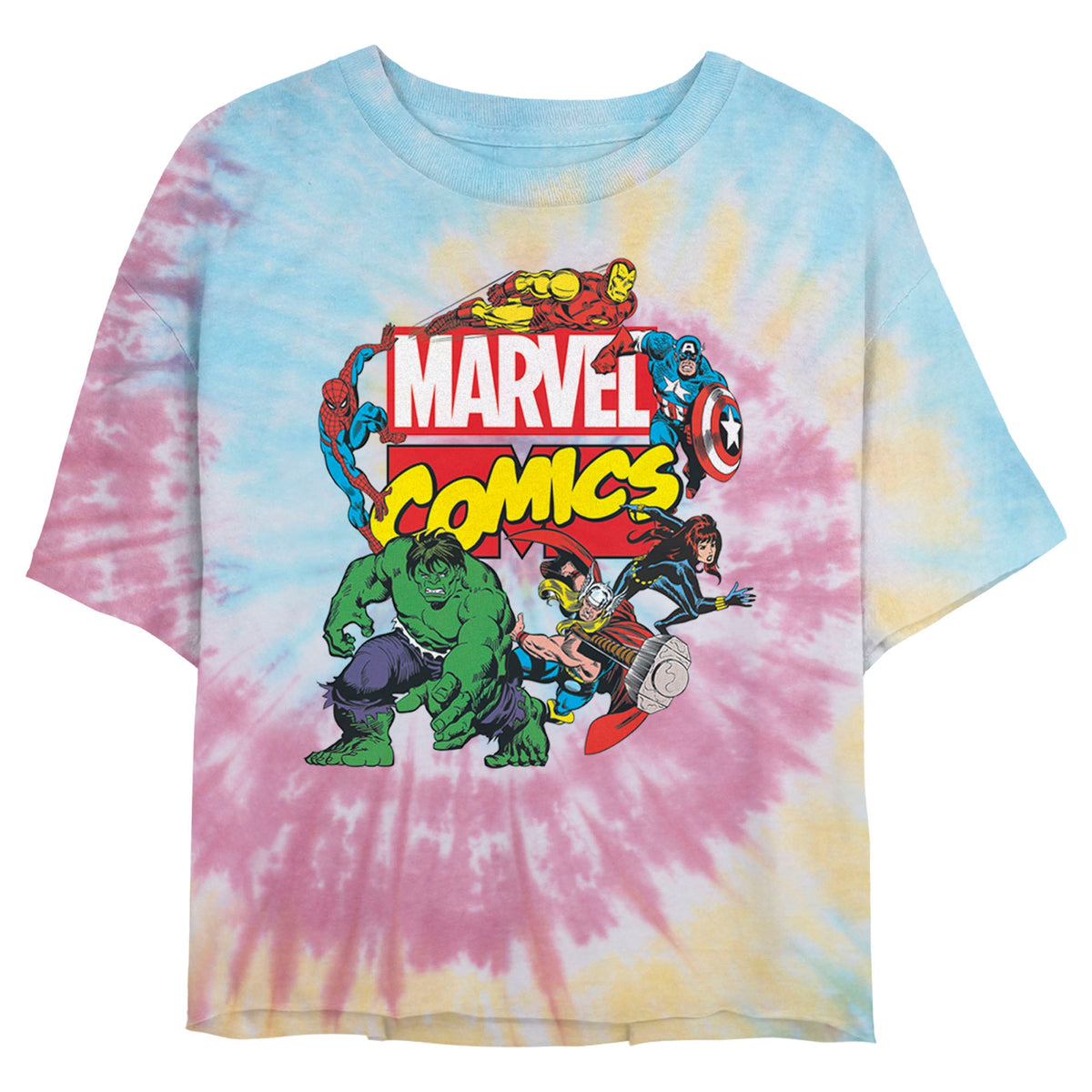 Junior's Marvel ClassicLogo Avengers Tie-Dye Swirl T-Shirt product image 1