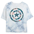 Junior's Marvel Captain Floral Bombard Tie-Dye T-Shirt product image 1