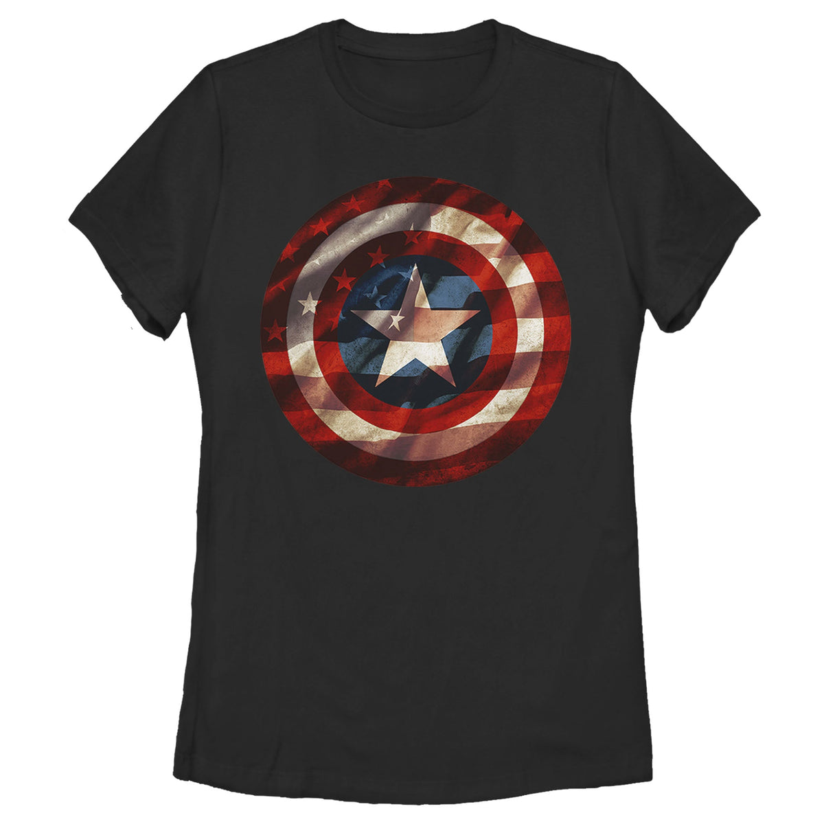 Women's Marvel Flag Shield T-Shirt product image 1