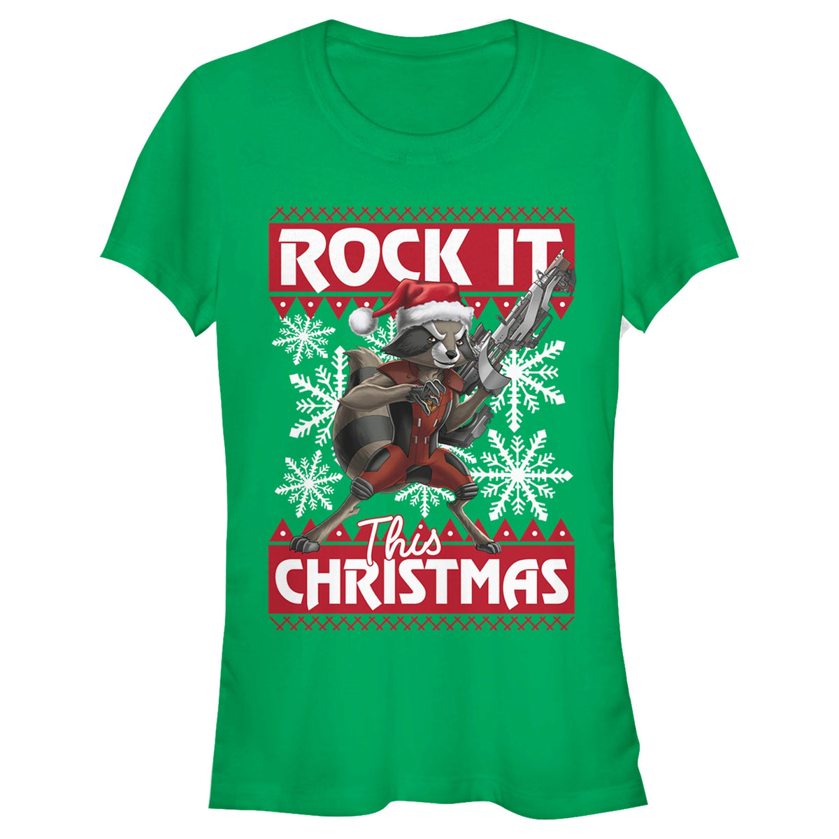 Junior's Marvel Rocket Xmas T-Shirt product image 1