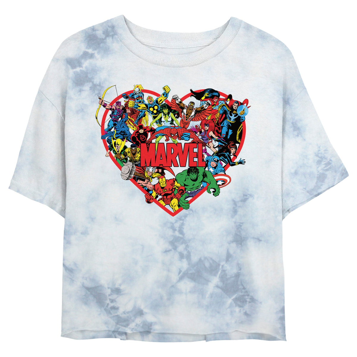Junior's Marvel Hero Heart Bombard Tie-Dye T-Shirt product image 1